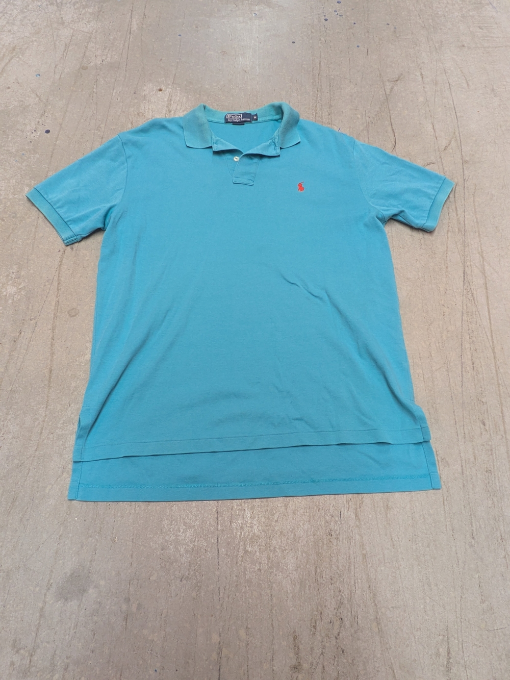 Polo Ralph Lauren Men's Cotton Polo Shirt Turquoise Solid Pony Logo M Golf